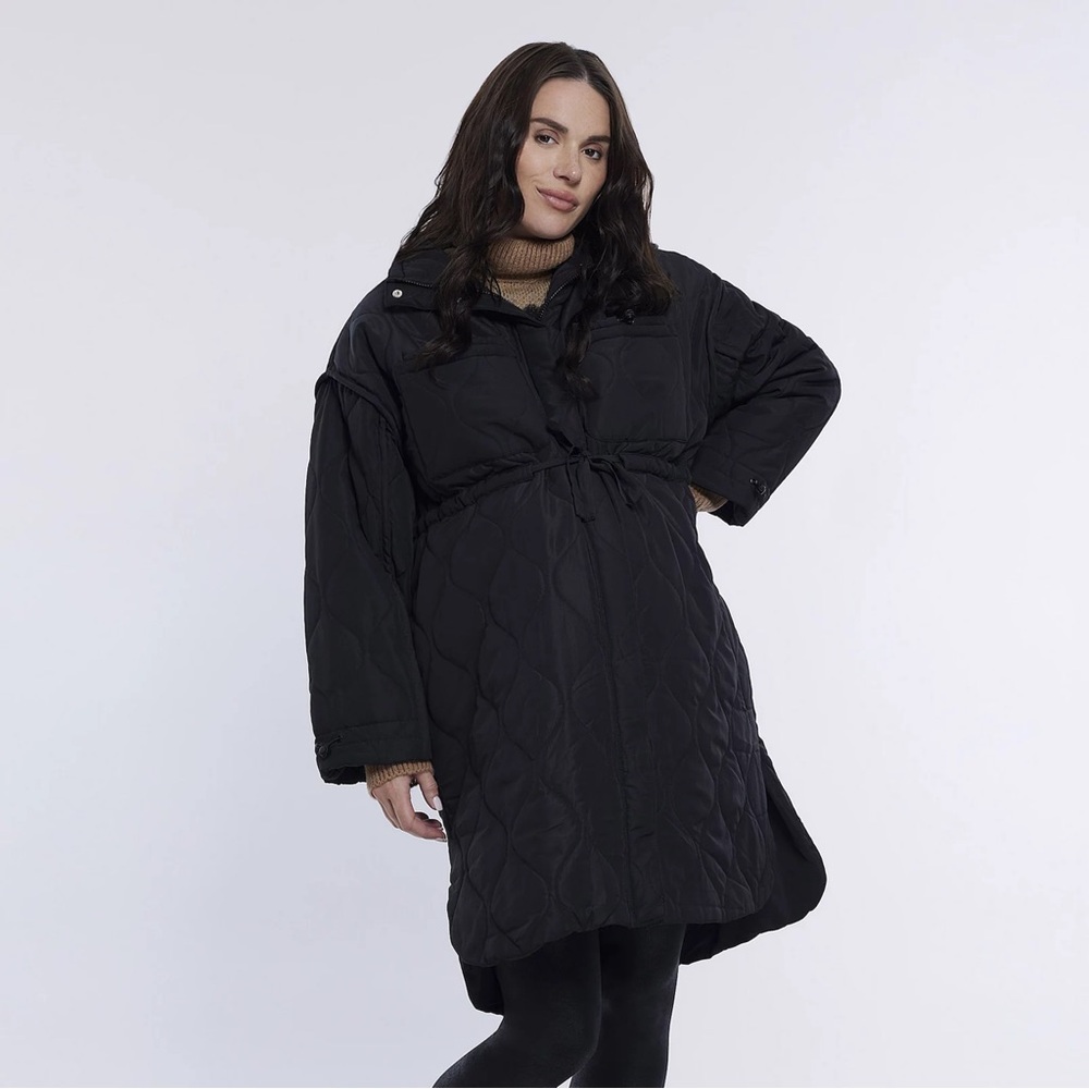 NWT Maternity Motherhood Puffer Jacket Black Size XXL